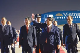 Thủ tướng Phạm Minh Chính đến Thiên Tân, bắt đầu chuyến tham dự Hội nghị Thượng đỉnh Tổ chức Hợp tác Thượng Hải (SCO) 2025. (Ảnh: Dương Giang/TTXVN)