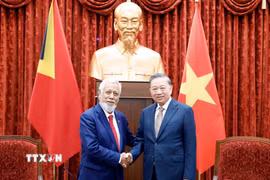 Tổng Bí thư, Chủ tịch nước Tô Lâm tiếp Thủ tướng Timor-Leste Kay Rala Xanana Gusmão. (Ảnh: Thống Nhất/TTXVN)