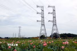 Công trình đường dây 500kV mạch 3 Quảng Trạch-Phố Nối là phong trào thi đua yêu nước, lao động sáng tạo, quyết liệt, thần tốc của toàn hệ thống chính trị, các bộ ngành, địa phương và công nhân ngành điện, nhằm giải quyết cấp bách tình trạng thiếu điện miền Bắc. (Ảnh: Huy Hùng/TTXVN)