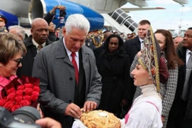 Chủ tịch Cuba Miguel Diaz-Canel đã tới Nga ngày 5/5. (Nguồn: X)