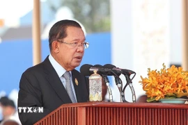 Chủ tịch Thượng viện, Chủ tịch đảng Nhân dân Campuchia (CPP) Hun Sen. (Ảnh: Quang Anh/TTXVN)