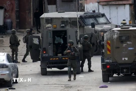 Binh sỹ Israel được triển khai tại khu vực Nablus, Bờ Tây, ngày 18/3/2025. (Ảnh: THX/TTXVN)