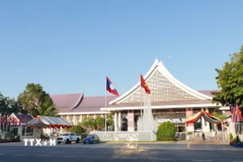 Trung tâm Hội nghị quốc gia Lào ở thủ đô Vientiane, nơi tổ chức Đại hội lần thứ XII Đảng Nhân dân Cách mạng Lào. (Ảnh: Xuân Tú/TTXVN)
