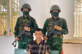 Đối tượng Châu Trọng Giàu tại trụ sở cơ quan chức năng.