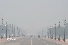 Tình trạng ô nhiễm không khí tại New Delhi, Ấn Độ. (Ảnh: ANI/TTXVN)