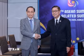 Bộ trưởng Ngoại giao Lê Hoài Trung gặp Bộ trưởng Ngoại giao Thái Lan Sihasak Phuangketkeow. (Ảnh: Dương Giang/TTXVN)