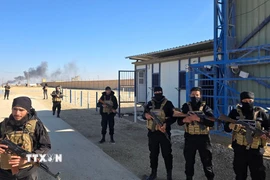 Các lực lượng an ninh Syria được triển khai tại tỉnh Hasakah. (Ảnh: THX/TTXVN)