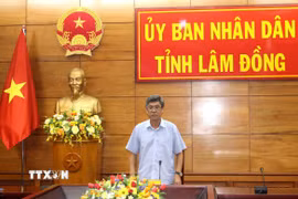 Ông Nguyễn Minh, Phó Chủ tịch UBND tỉnh Lâm Đồng chủ trì cuộc họp. (Ảnh: Hồng Hiếu/TTXVN)