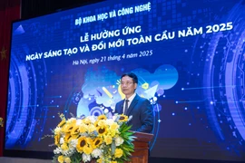 Bộ trưởng Bộ Khoa học và Công nghệ Nguyễn Mạnh Hùng phát biểu tại sự kiện. (Ảnh: Minh Sơn/Vietnam+)