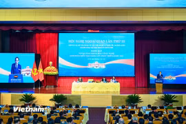 Phiên họp 'Ngoại giao khoa học công nghệ góp phần kiến tạo năng lực phát triển quốc gia' đã chính thức diễn ra vào chiều 5/8 tại Hà Nội. (Ảnh: Minh Sơn/Vietnam+)