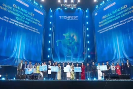 Chung kết Cuộc thi Tìm kiếm Tài năng Khởi nghiệp Đổi mới Sáng tạo Quốc gia đã diễn ra tại Quảng trường Đông Kinh Nghĩa Thục. (Ảnh: PV/Vietnam+)