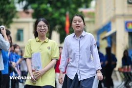 Thí sinh dự thi Tốt nghiệp trung học phổ thông. (Ảnh: Minh Sơn/Vietnam+)