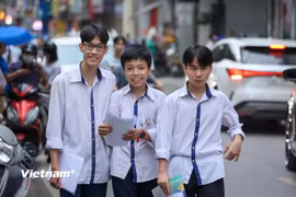Thí sinh dự thi Tốt nghiệp Trung học phổ thông năm 2025. (Ảnh: Hoài Nam/Vietnam+)