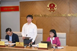 Thứ trưởng Bộ Khoa học và Công nghệ Bùi Hoàng Phương phát biểu tại sự kiện. (Ảnh: Minh Sơn/Vietnam+)