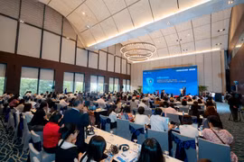 Toàn cảnh Diễn đàn "Tương lai số an toàn cho doanh nghiệp vừa và nhỏ." (Ảnh: PV/Vietnam+)