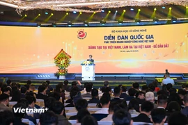 Diễn đàn quốc gia về phát triển doanh nghiệp công nghệ số Việt Nam 2025 chính thức khai mạc. (Ảnh: Minh Sơn/Vietnam+)