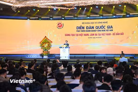 Diễn đàn quốc gia về phát triển doanh nghiệp công nghệ số Việt Nam 2025 chính thức khai mạc. (Ảnh: Minh Sơn/Vietnam+)