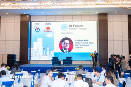 Hội Nhà báo Việt Nam (VJA) phối hợp cùng Hiệp hội các Nhà xuất bản tin tức thế giới (WAN-IFRA) tổ chức Diễn đàn Trí tuệ nhân tạo (AI) quốc tế WAN-IFRA Việt Nam năm 2026. (Ảnh: Minh Sơn/Vietnam+)