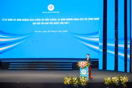 Bộ trưởng Khoa học và Công nghệ Nguyễn Mạnh Hùng phát biểu tại sự kiện. (Ảnh: Minh Sơn/Vietnam+)