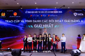 Học viện Công nghệ Bưu Chính Viễn thông đã xuất sắc vô địch cuộc thi Sinh viên An ninh mạng 2025. (Ảnh: PV/Vietnam+)