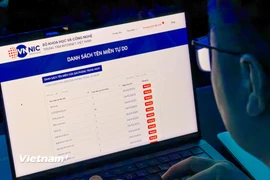 Trên trang tenmien.vn, danh sách tên miền hủy được hiển thị dưới dạng bảng tra cứu trực quan. (Ảnh: Minh Sơn/Vietnam+)