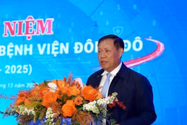 Thứ trưởng Bộ Y tế Đỗ Xuân Tuyên phát biểu tại buổi lễ. (Ảnh: PV/Vietnam+)