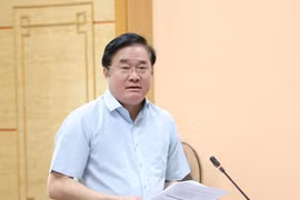 Tiến sỹ Hoàng Minh Đức - Cục trưởng Cục Phòng bệnh phát biểu tại cuộc họp. (Ảnh: PV/Vietnam+)