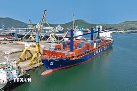 Xuất nhập khẩu hàng hóa qua cảng biển Nghi Sơn, tỉnh Thanh Hoá. (Ảnh: Vũ Sinh/TTXVN)