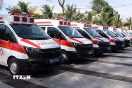 Xe cứu thương phục vụ Cơ sở cấp cứu Ngoại viện tại Phú Quốc. (Ảnh: TTXVN)