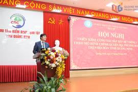 Giám đốc Sở Y tế Quảng Ninh Nguyễn Trọng Diện phát biểu tại hội nghị. (Ảnh: PV/Vietnam+)