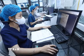 Triển khai bệnh án điện tử tại Bệnh viện Đa khoa tỉnh Lạng Sơn. (Ảnh: Anh Tuấn/TTXVN)