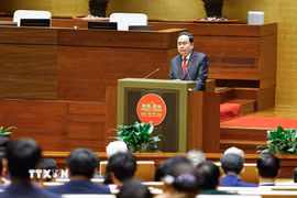 Chủ tịch Quốc hội khoá XV Trần Thanh Mẫn phát biểu khai mạc Kỳ họp thứ Nhất, Quốc hội khóa XVI. (Ảnh: Doãn Tấn/TTXVN)