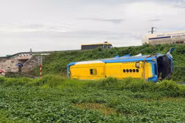 Hiện trường vụ tai nạn giao thông. (Ảnh: PV/Vietnam+)