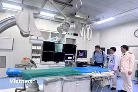 Phòng mổ hiện đại tại Viện Tim mạch, Bệnh viện 19-8. (Ảnh: T.G/Vietnam+)