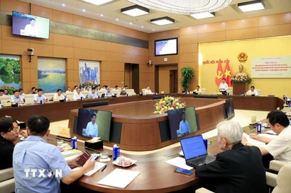 Phó Chủ tịch Quốc hội Nguyễn Hồng Diên chủ trì hội thảo. (Ảnh: Tuấn Anh/TTXVN)