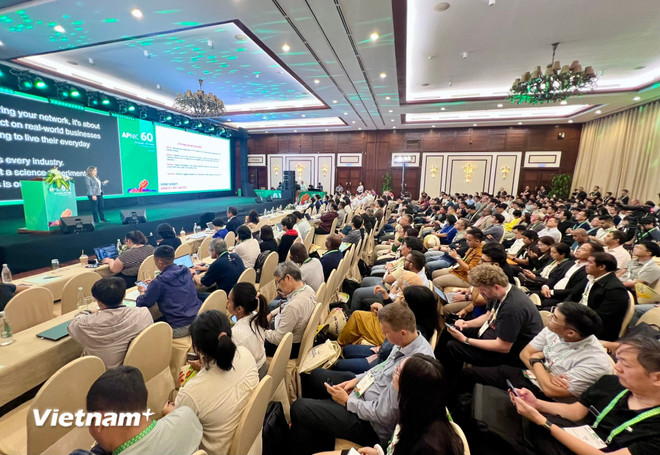 제60차 아시아태평양 네트워크 정보센터(APNIC 60) 회원총회 주제별 세션. (사진: Thanh Phong/Vietnam+) vnp-apnic60-03.jpg