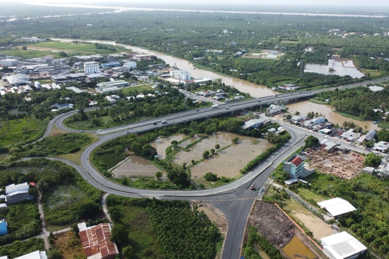 Khu vực lõi nút giao thông An Bình (thuộc phường Mỹ Trà, tỉnh Đồng Tháp). (Ảnh: Nhựt An/TTXVN)