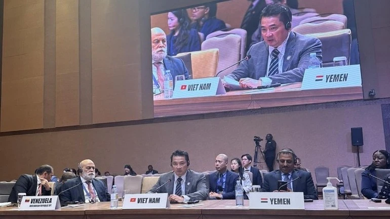 Đại sứ Phạm Hải Anh phát biểu tại hội nghị. (Ảnh: Bộ Ngoại giao)