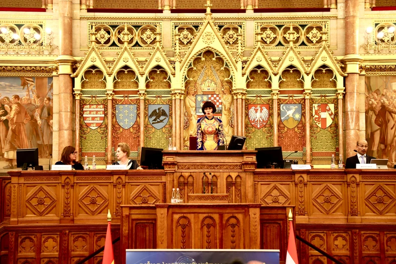 Tiến sỹ Phan Bích Thiện phát biểu tại Diễn đàn "Đình vị giá trị Việt ở nước ngoài trong kỷ nguyên số" . (Ảnh: Phương Hoa/TTXVN)