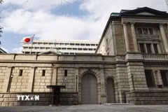 Trụ sở Ngân hàng Trung ương Nhật Bản tại thủ đô Tokyo. (Ảnh: Kyodo/TTXVN)