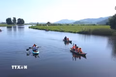 Vùng nước mênh mông dẫn vào rừng ngập nước Bầu Đá. (Ảnh: Tường Quân/TTXVN)