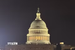 Toàn cảnh Điện Capitol tại thủ đô Washington D.C. (Ảnh: Đoàn Hùng/TTXVN)