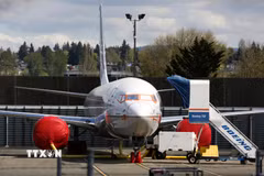 (Tư liệu) Máy bay 737 MAX 9 của Boeing tại nhà máy ở Renton, Washington, Mỹ. (Ảnh: AFP/TTXVN)