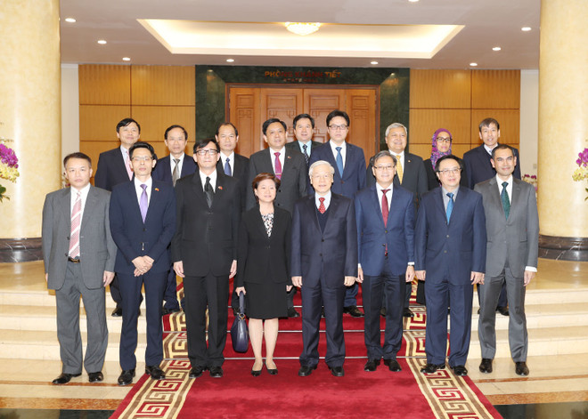 Tổng Bí thư tiếp Trưởng cơ quan đại diện Ngoại giao các nước ASEAN ảnh 1