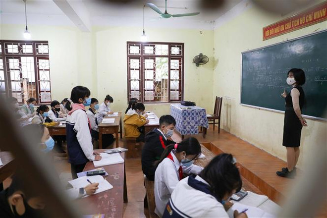 Ảnh minh họa. (Ảnh: Thanh Tùng/TTXVN) Học sinh một số trường ở Cao Bằng tạm dừng học trực tiếp vì COVID-19 ảnh 1