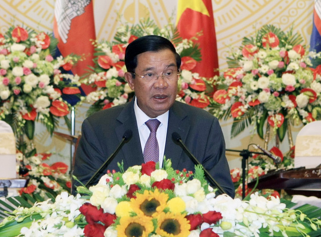 Thủ tướng Vương quốc Campuchia Samdech Akka Moha Sena Padei Techo Hun Sen. (Ảnh: Phạm Kiên/TTXVN) Ông Hun Sen thăm Khu di tích lịch sử Đoàn 125 tại Đồng Nai ảnh 1