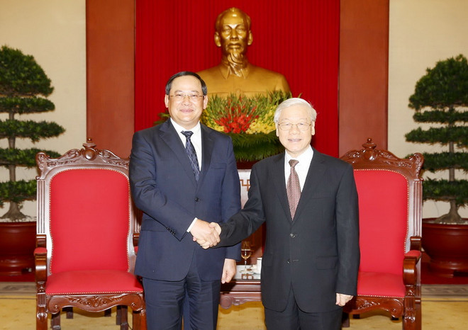 Tổng Bí thư tiếp Phó Thủ tướng Lào Sonexay Siphandone ảnh 1