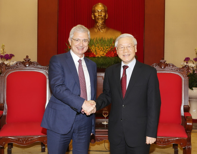 Tổng Bí thư Nguyễn Phú Trọng tiếp Chủ tịch Quốc hội Cộng hòa Pháp ảnh 1