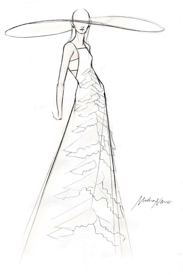 35 mẫu phác thảo váy cưới "cực chất" dành cho ca sỹ Lady Gaga ảnh 30