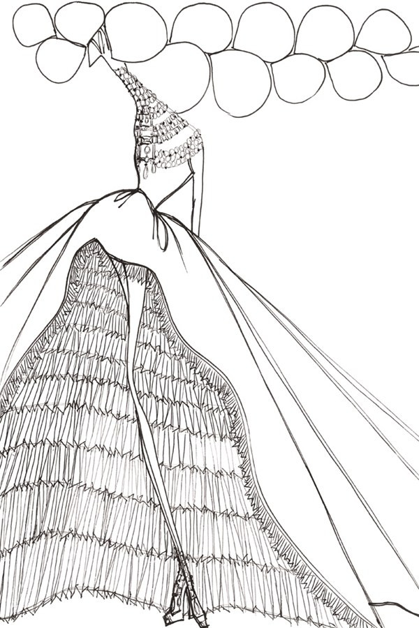 35 mẫu phác thảo váy cưới "cực chất" dành cho ca sỹ Lady Gaga ảnh 25